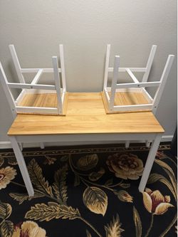 Wood Table W/ 2 Chairs