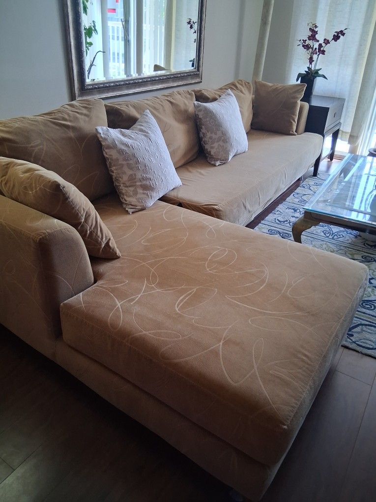 Tan L Shape Couch
