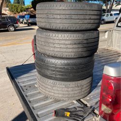 I have four tires in great condition they have about 50% left these tires have no cracks the stars are in very good condition no alignment problem eit