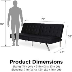 Faux Leather Reclining Futon 
