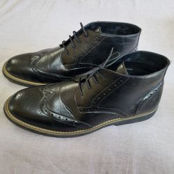 Alpine Swiss - Geneva Mens Black Leather Boots Size 15