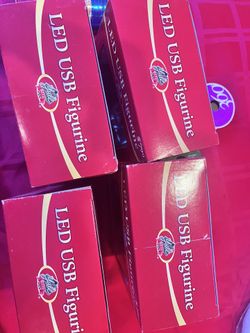 4Yule Rite LED USB Santa Figurine - Color-Changing Crystal Ornament, New in Box - Holiday Desk Decor!