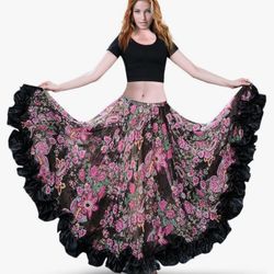 Chiffon Belly Dance Skirt for Women Belly Dancing Costume Size: See Images.
