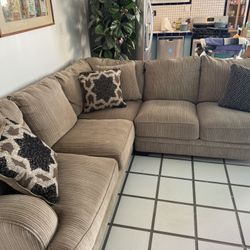 Corduroy Sectional Couch Sofa