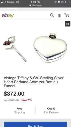 Vintage Tiffany Perfume bottle sterling silver *NO DELIVERIES*