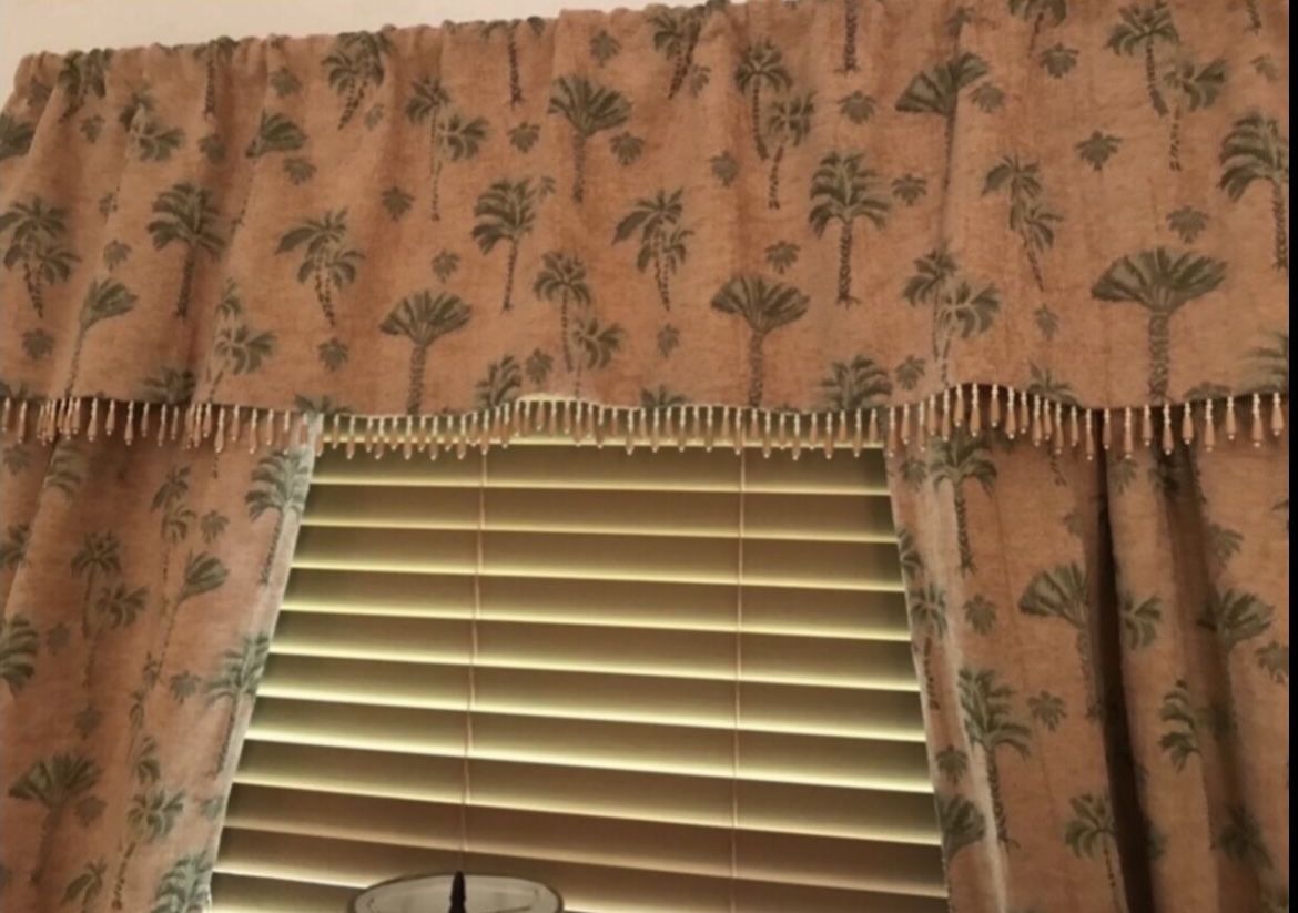 Custom Palm Tree Window Curtain 