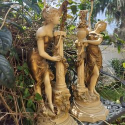 Rare Collectible Granitex Statue Lamp Goddess Prize To Sell If Truly Interested Original Lampshade And Harps Are Available Very Heavy