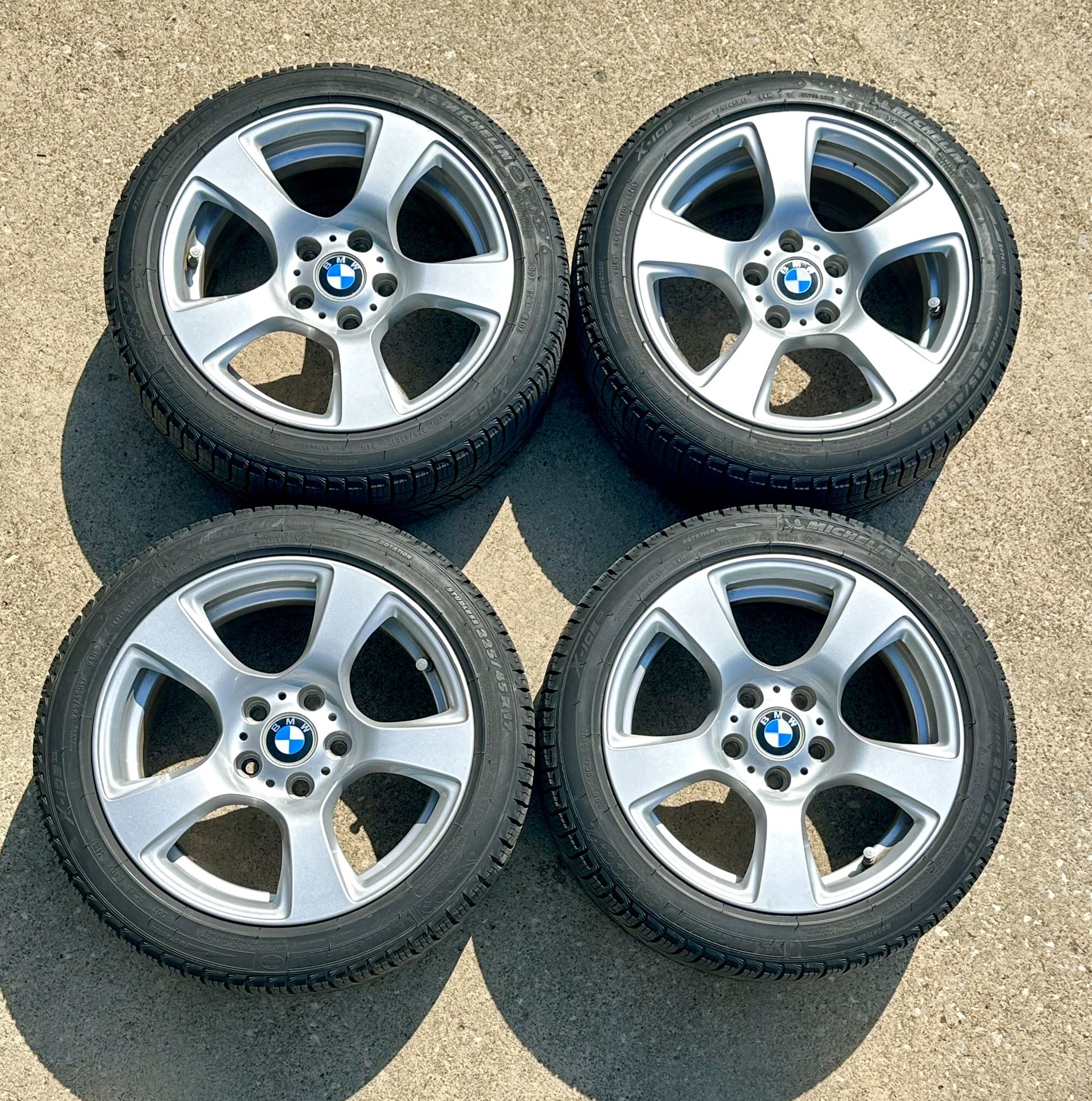 New Michelin X-ICE snow tires on BMW 328 wheels