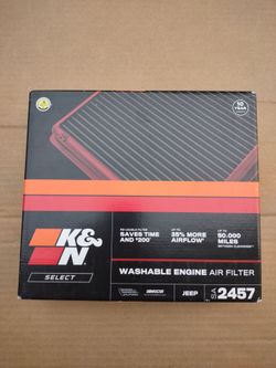 K&N car air filter Jeep, Dodge.