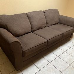 Nice Brown Woven Fabric Couch Sofa 