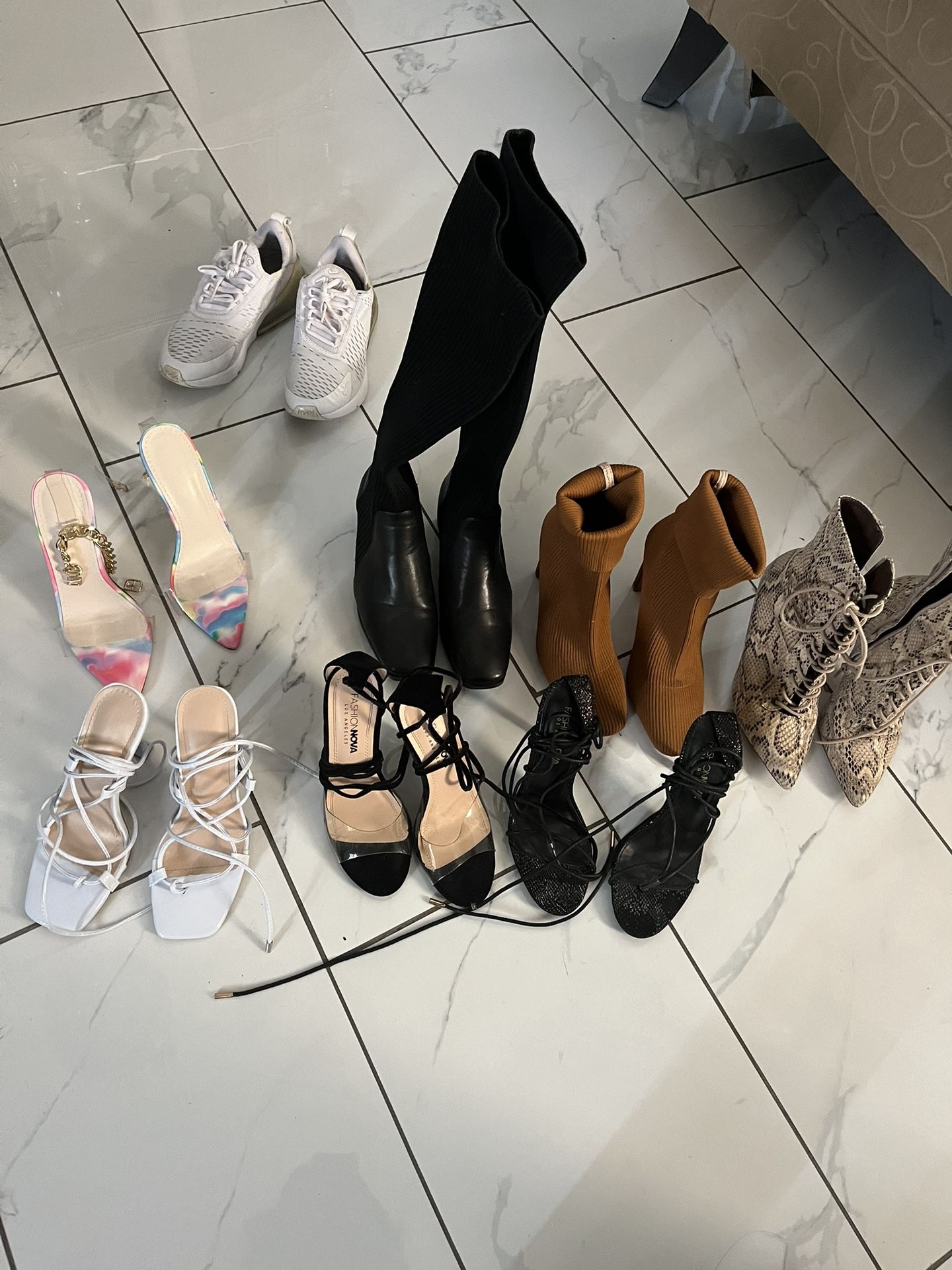 High heels, Boots, Sandals