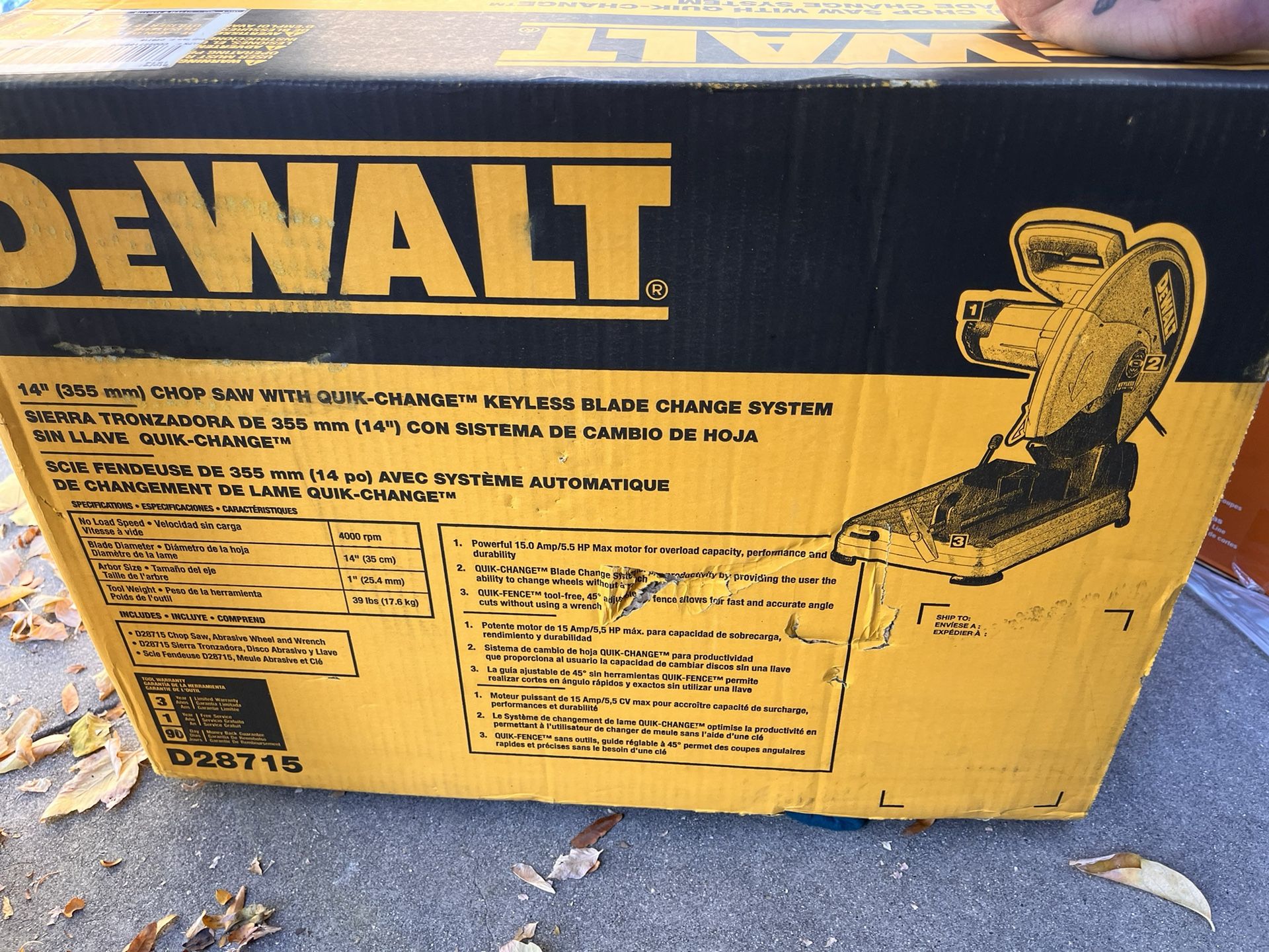 14 “ Dewalt Chop Saw