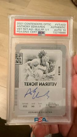 2021 PANINI CONTENDERS OPTIC ANTHONY EDWARDS VETERAN TICKET AUTO