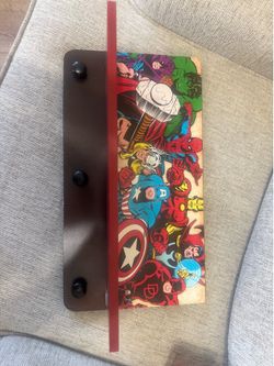 Kids Marvel superhero wall rack with 3 knobs