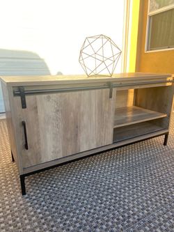 Rustic TV Stand with Sliding Barn Door