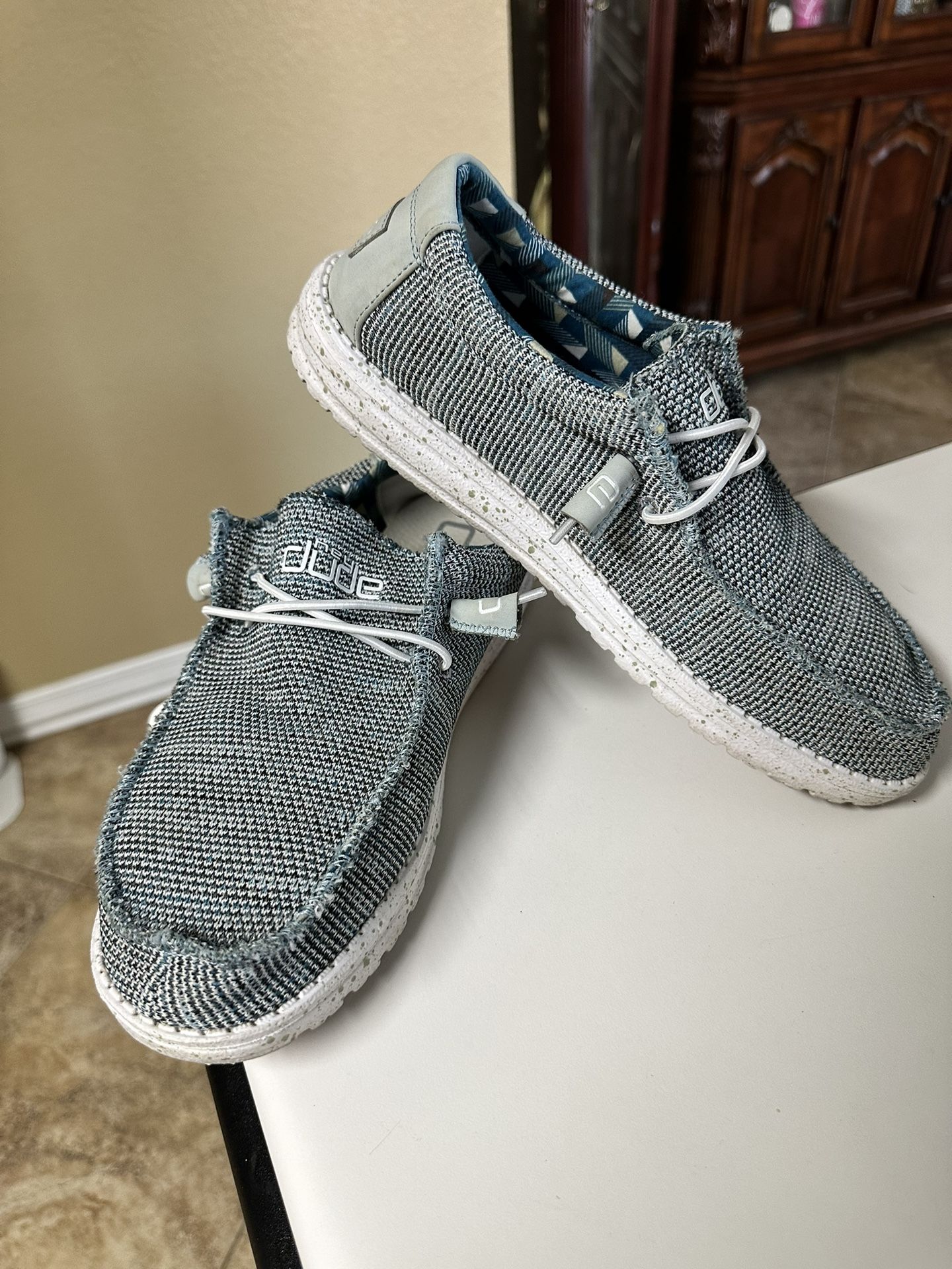 Hey Dude Men's Wally Sox Ice Grey Size 8 Men's Shoes/Men's Lace Up Loafers