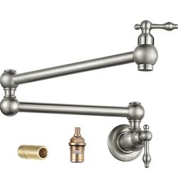 Pot Filler Faucet Brushed Nickel - WOWOW Solid Brass Pot Filler Wall