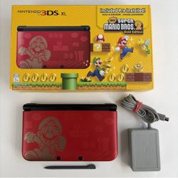 CLEAN! Nintendo 3DS XL Limited Edition Super Mario Bros 2 Original Box US Model