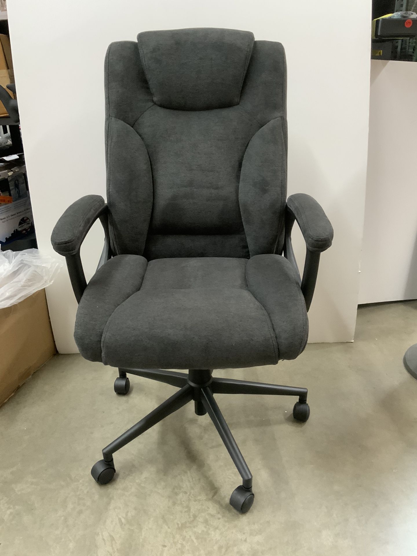Serta - Connor Upholstered Executive High-Back Office Chair with Lumbar Support - Microfiber - Black #706