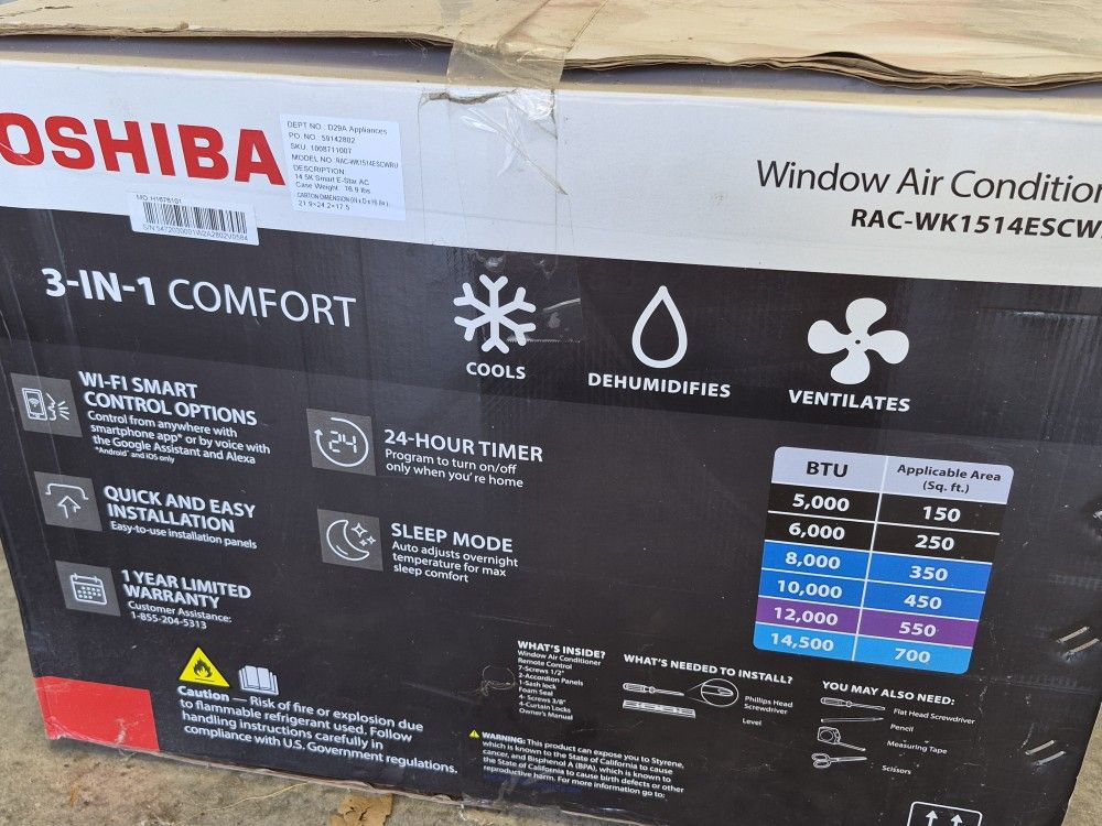 Toshiba Window A/C Unit