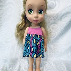 Disney Store Animators Collection Rapunzel 16" Toddler Doll With Sun Dress VGUC