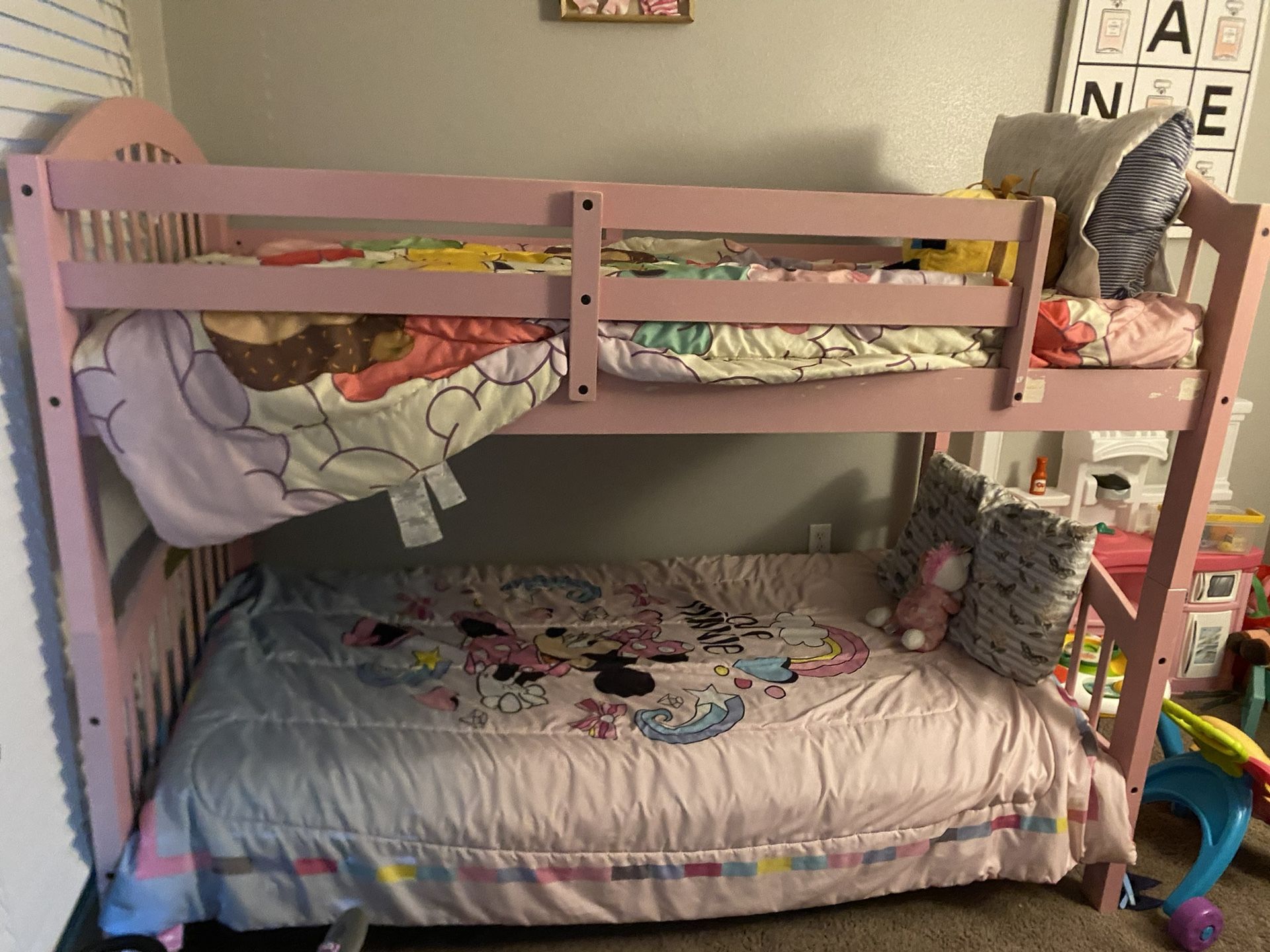 Pink Twin Bunkbed Mattress Included