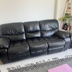 Black Leather Couch 250 Or best Offer