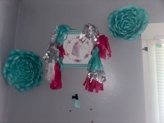 Unicorn Party little girls wall pictures with Tassels