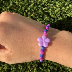 Pink and Purple Flower Bracelet