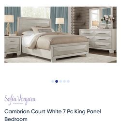 Sofia Vergara Cambrian Court White 5 Pc King Panel Bedroom