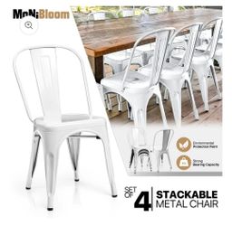 Metal Chairs White 4pcs