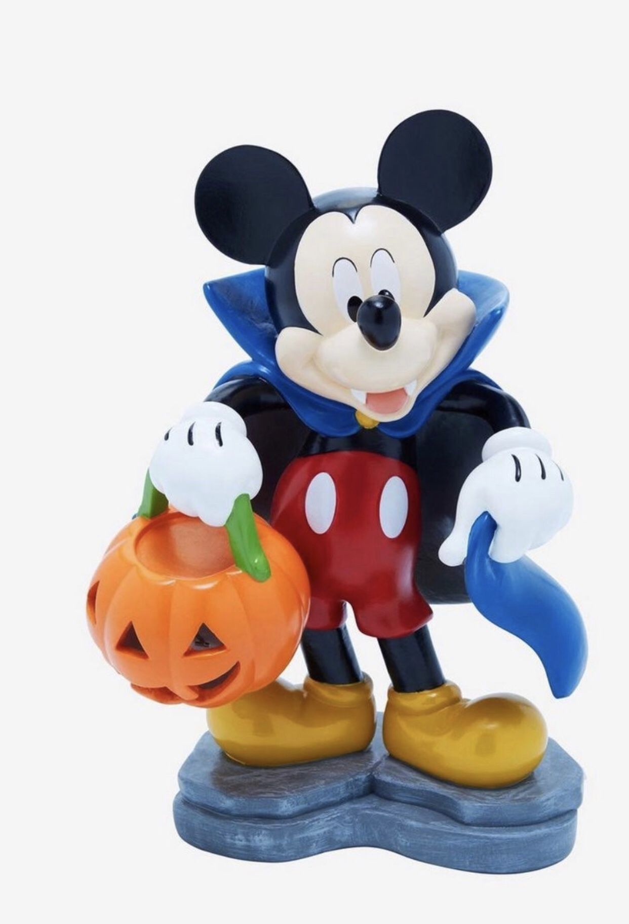 Disney Mickey Mouse Vampire Halloween Light-Up Garden Statue 10” tall