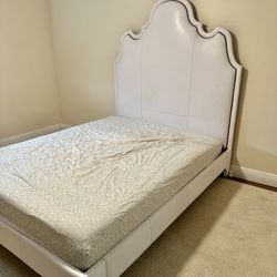 Custom made Queen Bed frame Solid Wood / Leather