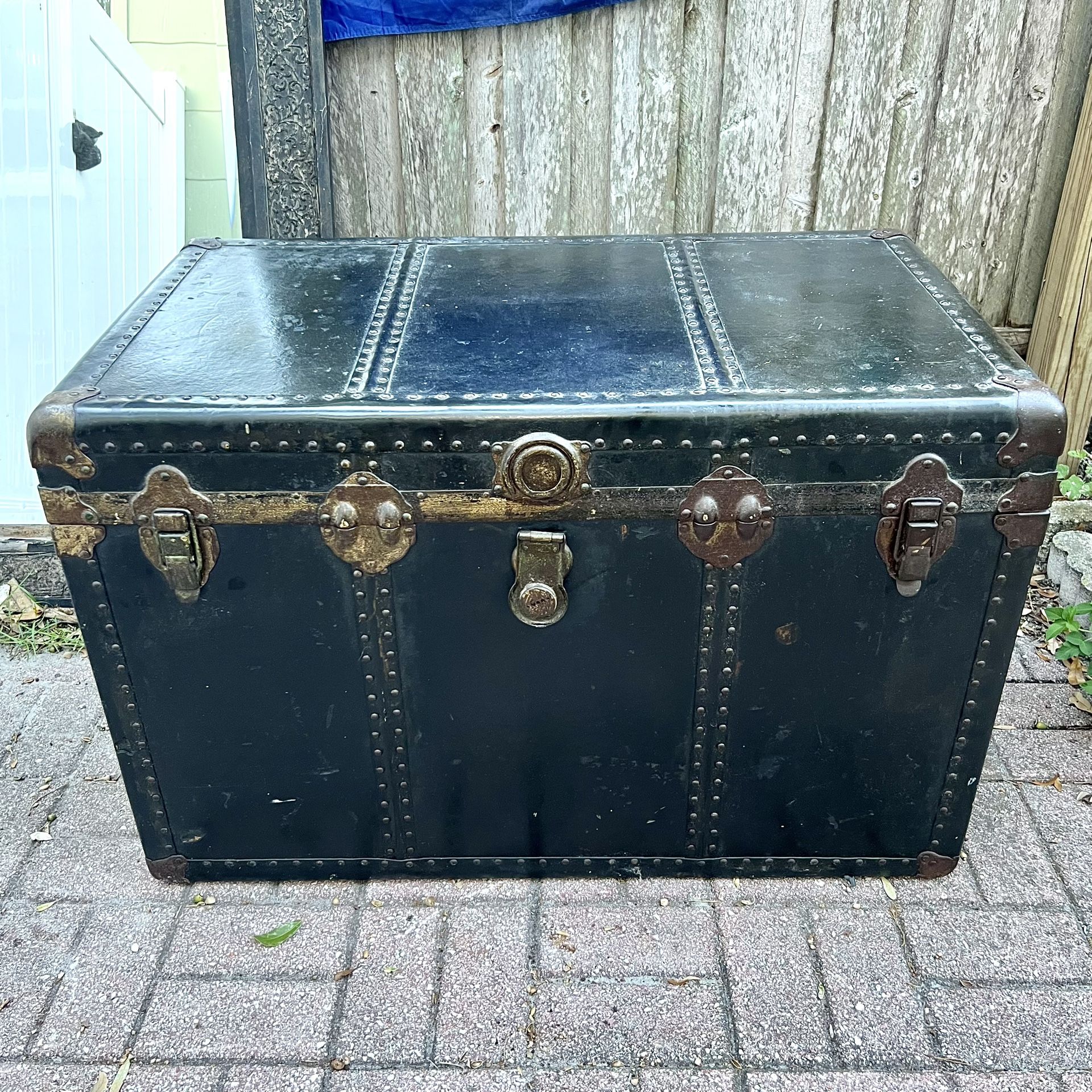 Antique Steamer Trunk Inserts Intact OBO
