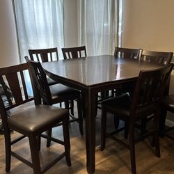 Table With Leaf And 8 Chairs