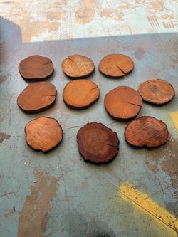 10 Real Wood Vintage Inspired Round Wood Center Pieces