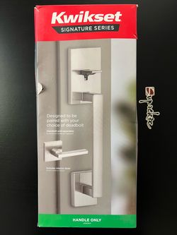 Kwikset San Clemente Satin Nickel Door Handleset & Halifax Square Handle