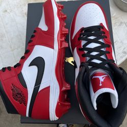 Jordan 1 Mid Chicago Cleats Sz 13