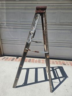 Vintage Wooden A-Frame Step Ladder