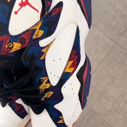 Air Jordan 7 Retro BG "White/University Red/Black/Bright Concord" sneakers