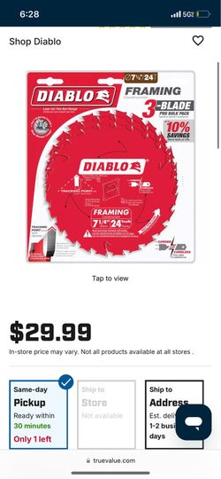 Three pack of Diablo Framing cut blades 7 1/4   24t