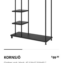 Ikea Kornsjö Clothing Rack Black