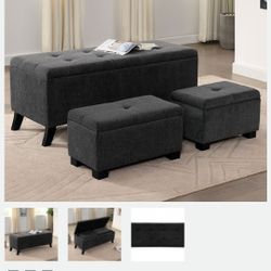 STORAGE BENCH WHIT OTTOMAN NEW IN BOX ☎️ 1714586,2564