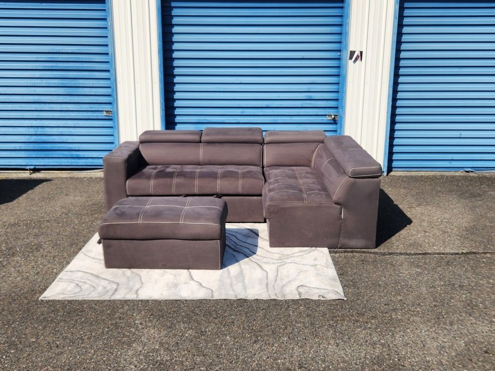 Sleeper Sofa + Ottoman + Storage FREE DELIVERY