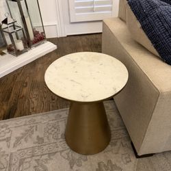 Marble & Gold End Table 