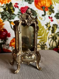 Antique Rare French Gold Vitrine Victorian Jewelry Box