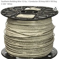 Southwire Solid Thhn Wire 12 Gauge 500 Foot Roll White