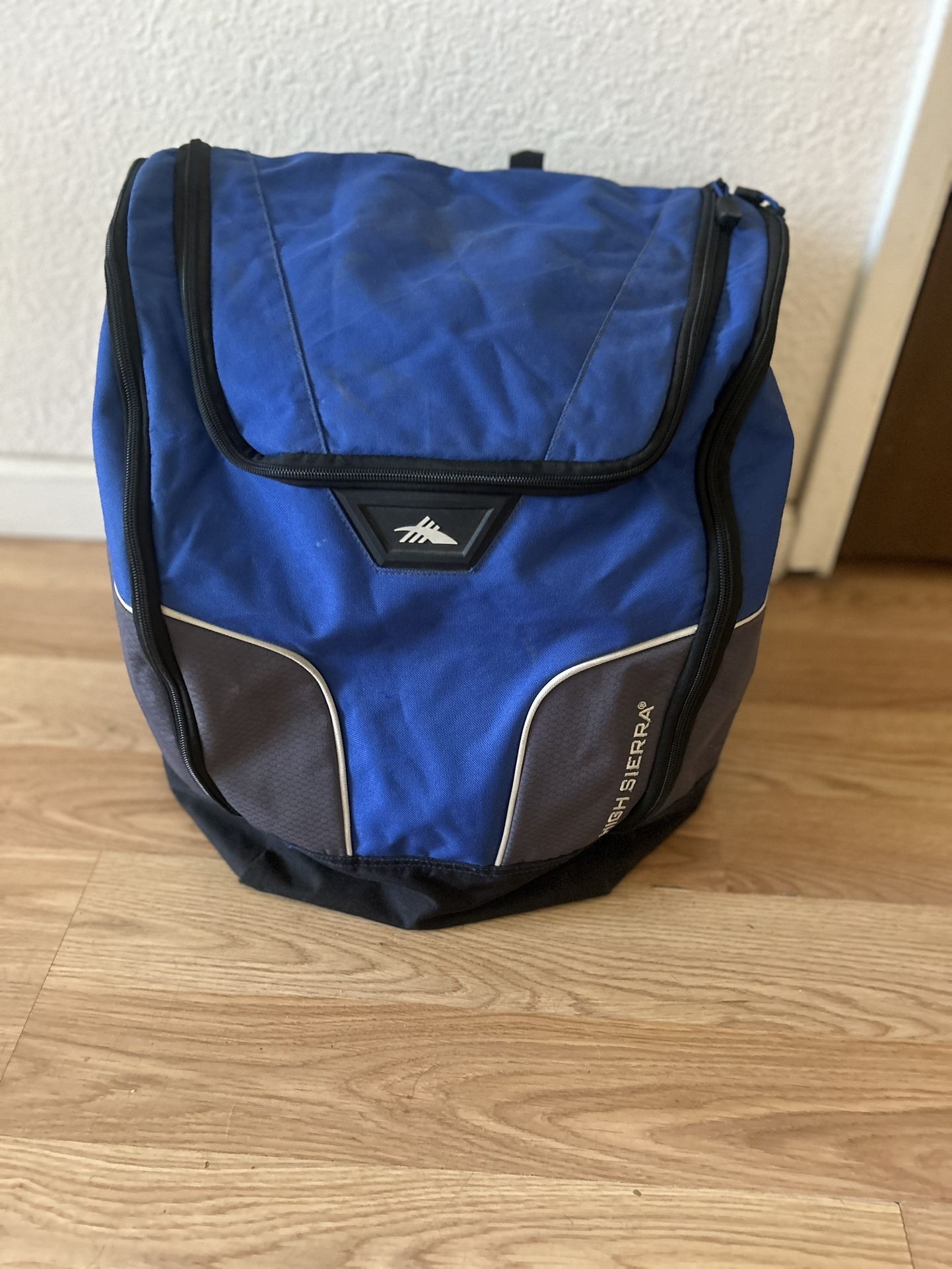 High Sierra helmet and boot motorcycle gear bag