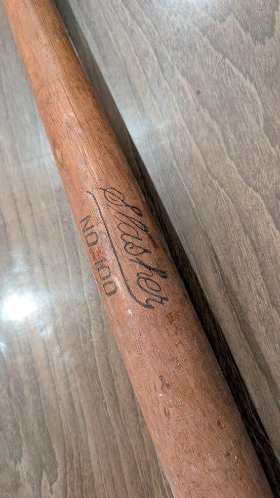 Vintage Slasher No 100 Soft Ball Bat Baseball Softball Wood Bat Wooden 