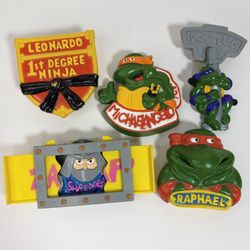 Vintage TMNT Teenage Mutant Ninja Turtles 1989 Burger King Toy Lot Of 5